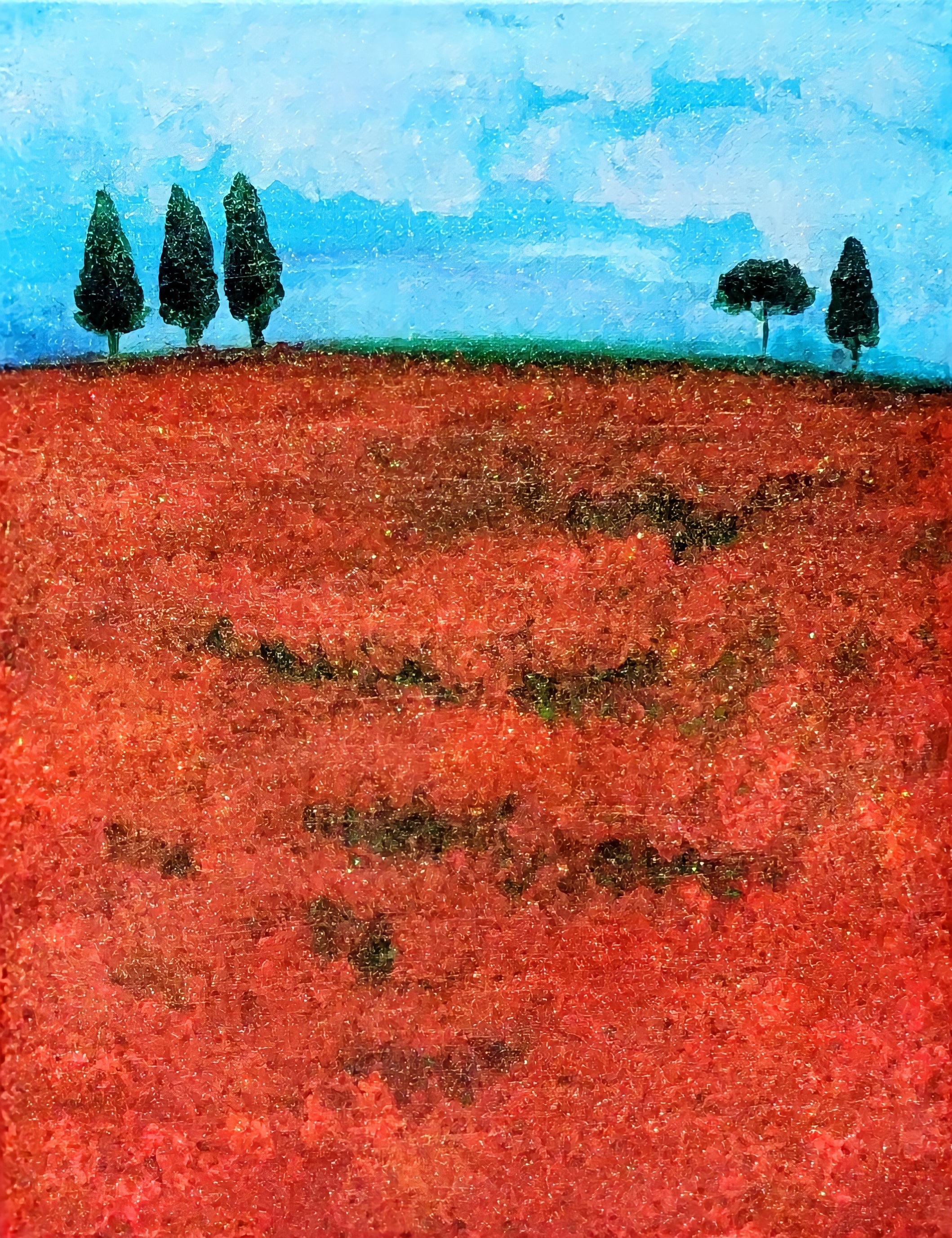 SH.03 Title: Tuscan stained with poppy flowers